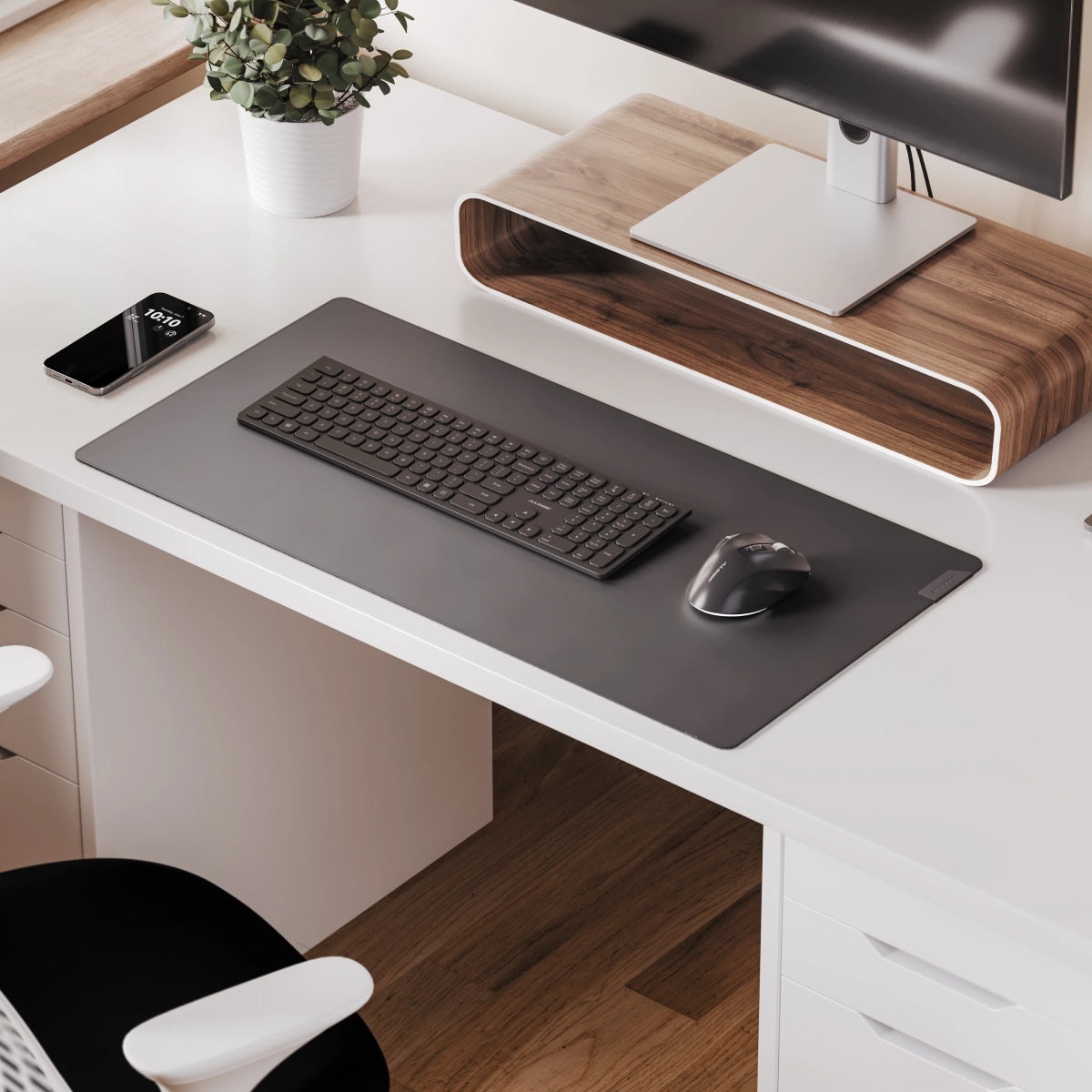 Duo Reversible Desk Mat with Premium Felt and Vegan Leather