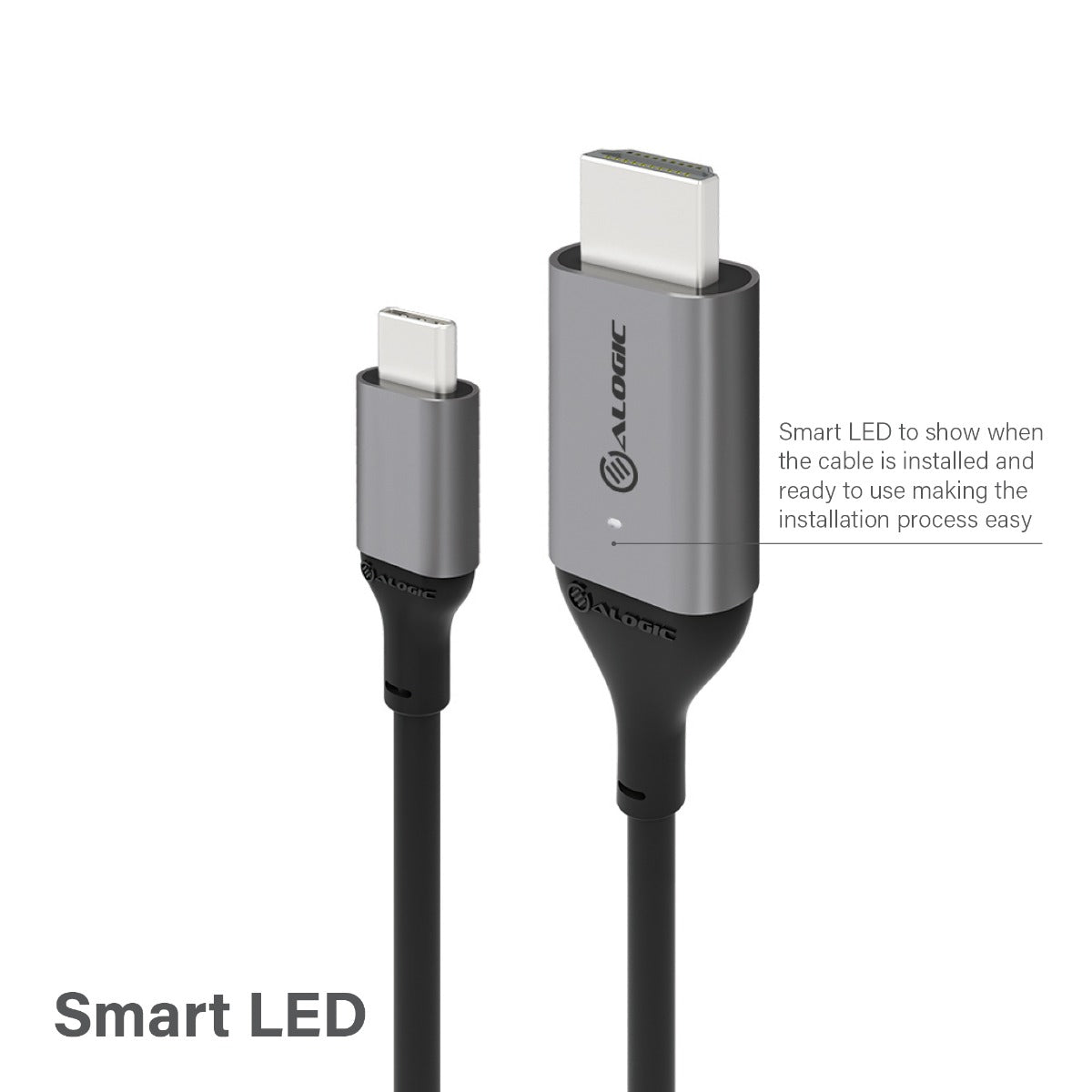USB-C (Male) to HDMI (Male) Cable - Ultra Series - 4K 60Hz - Space Grey - 1m