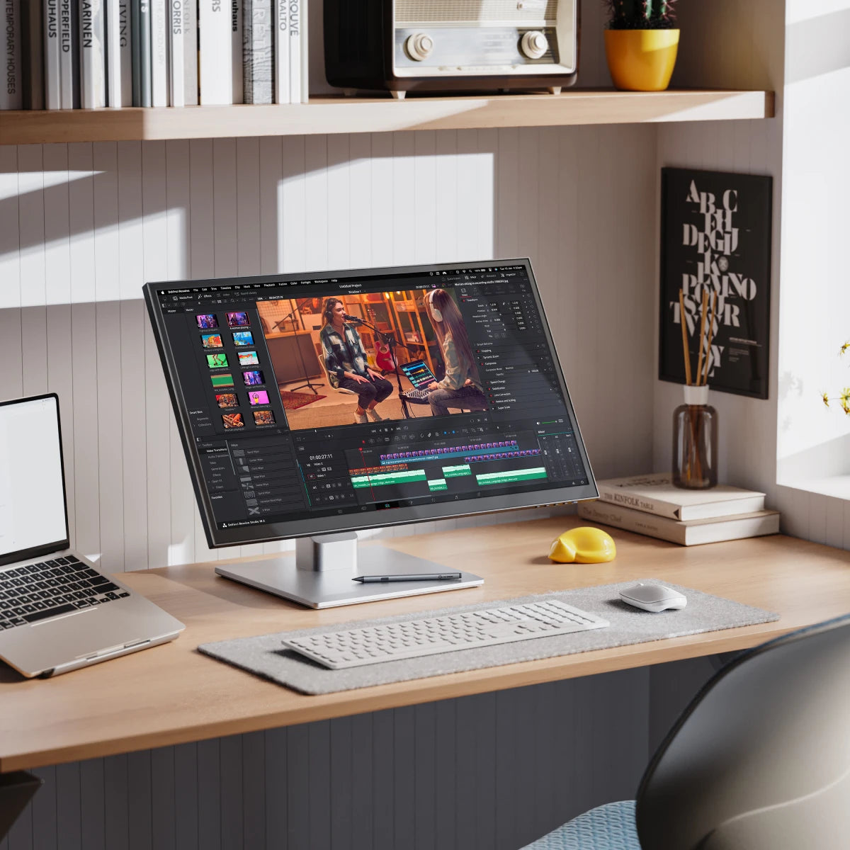 Clarity Fold Touch 27" 4K UHD Monitor with 65W Power Delivery, Webcam, Touchscreen & Fold Stand