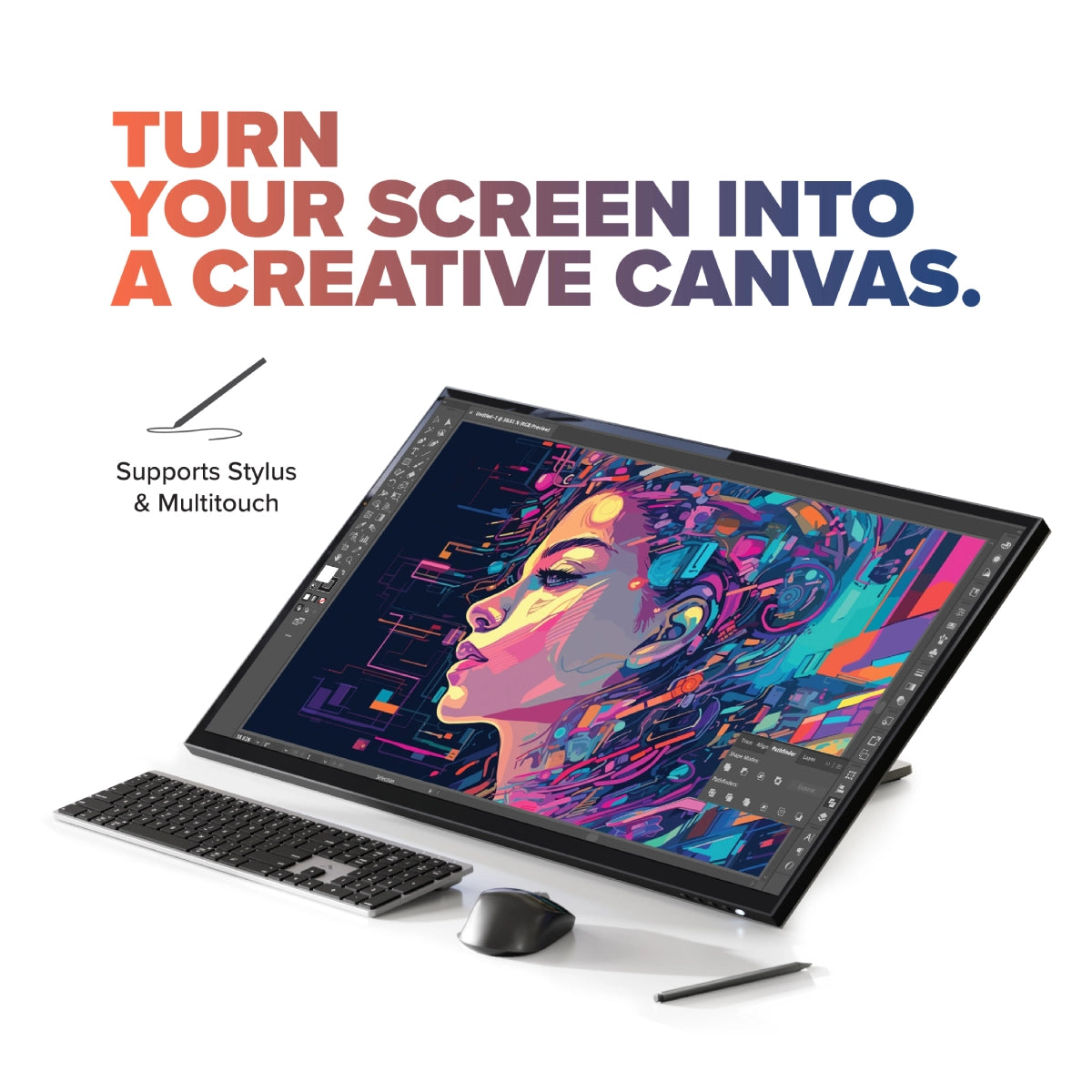 Clarity Max Touch 32" UHD 4K Touch Screen Monitor with 90W Power Delivery, 12MP Webcam and Fold Stand