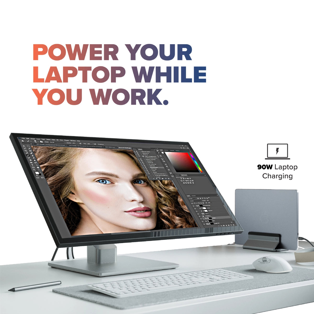 Clarity Max Touch 32" UHD 4K Touch Screen Monitor with 90W Power Delivery, 12MP Webcam and Fold Stand