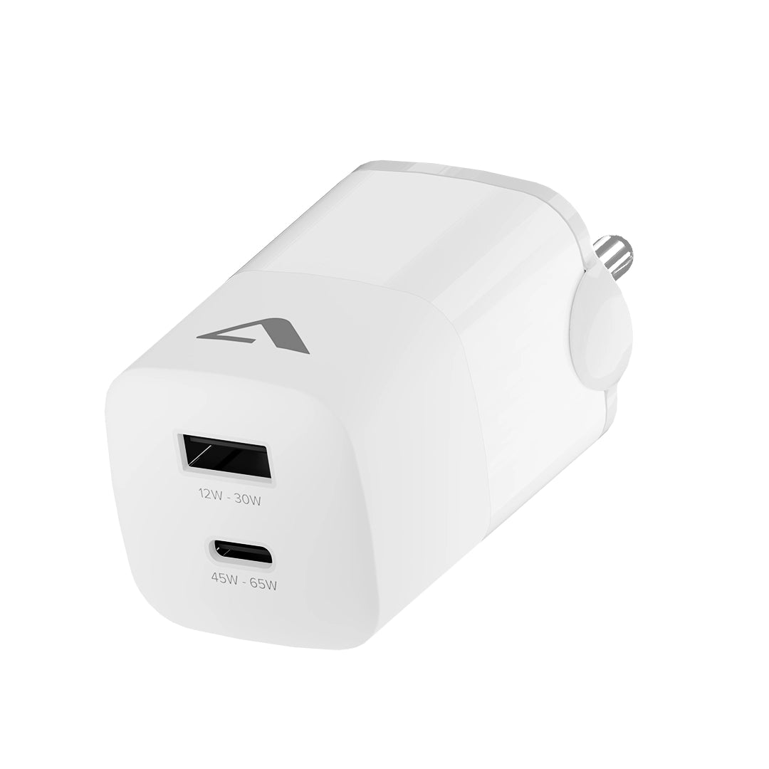 65W Rapid Power USB-C & USB-A Wall Charger