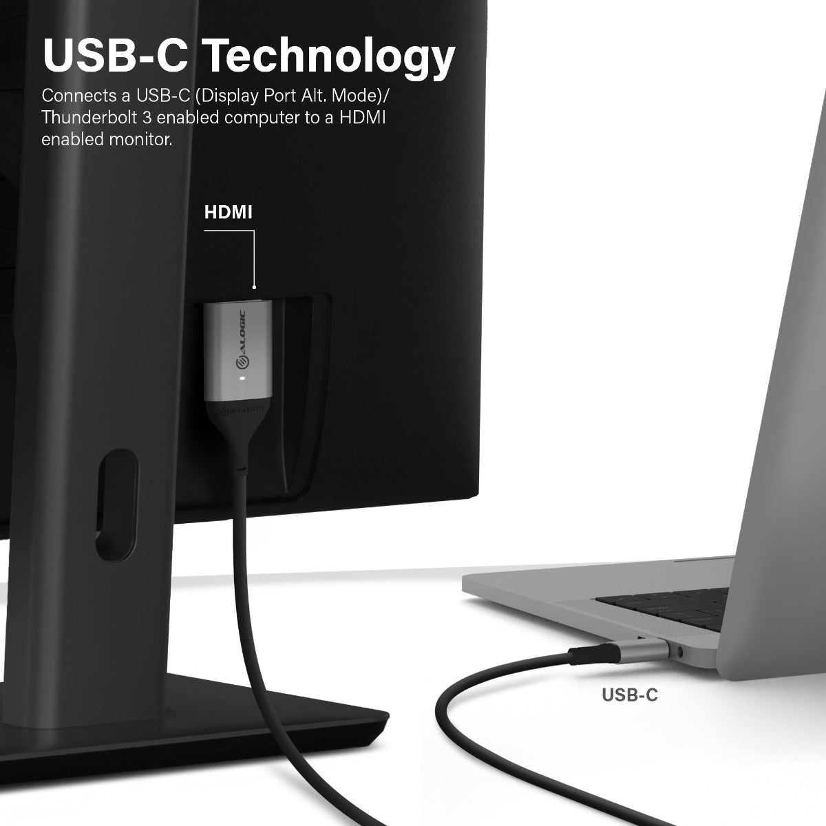 USB-C (Male) to HDMI (Male) Cable - Ultra Series - 4K 60Hz - Space Grey - 1m