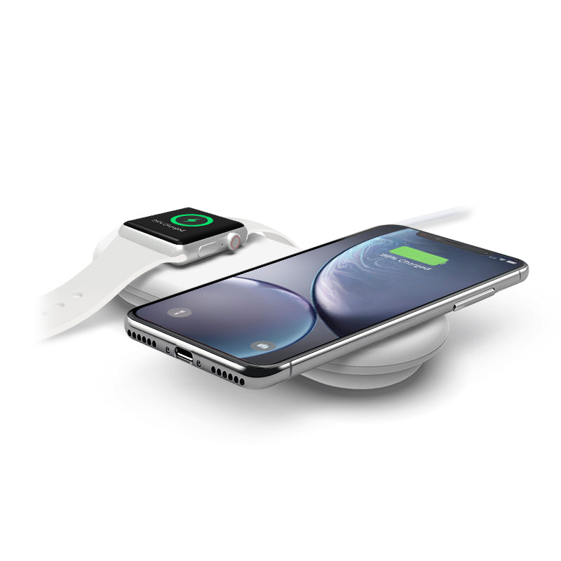 Wireless Duet Charging Station – iPhone & Apple Watch Charger - White