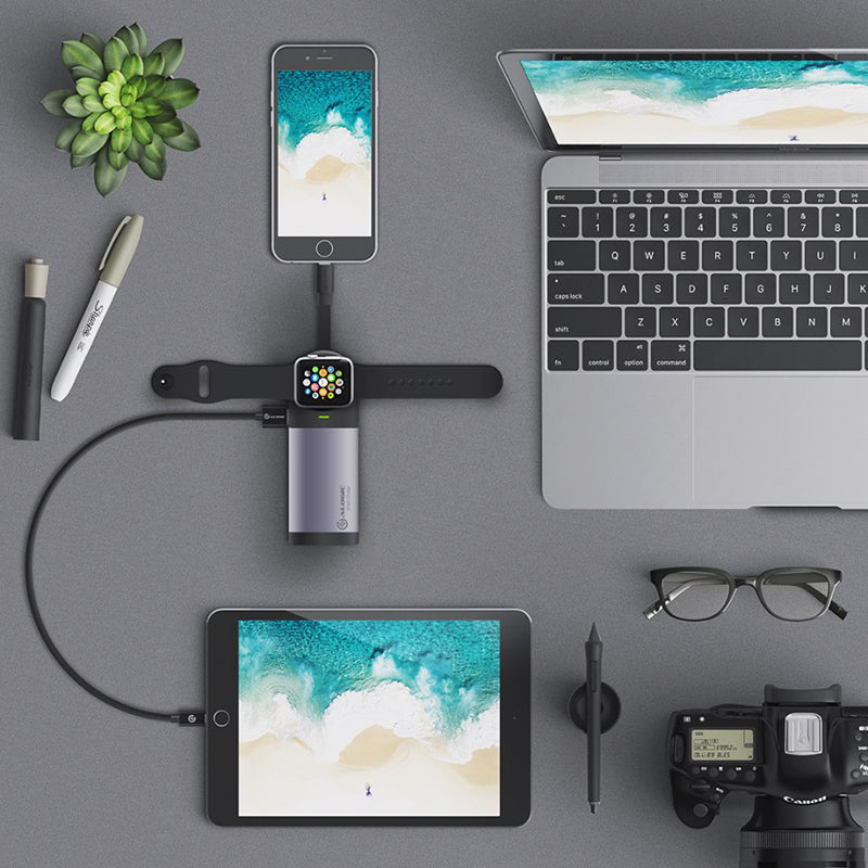 6700mAh Power Bank for Apple Watch & iPhone with Integrated Lightning Cable - Space Grey