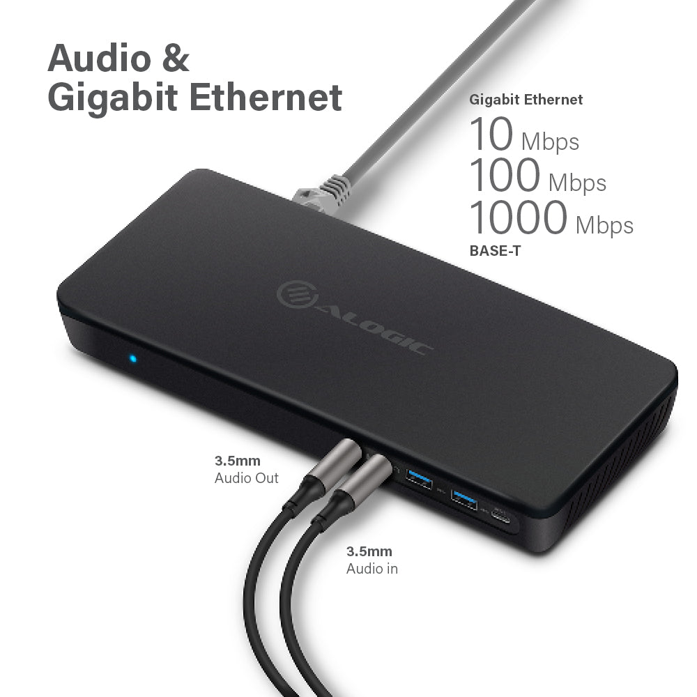 Triple Display UNIVERSAL Hybrid Docking Station – USB-C & USB 3.0 with 4K and Power Delivery