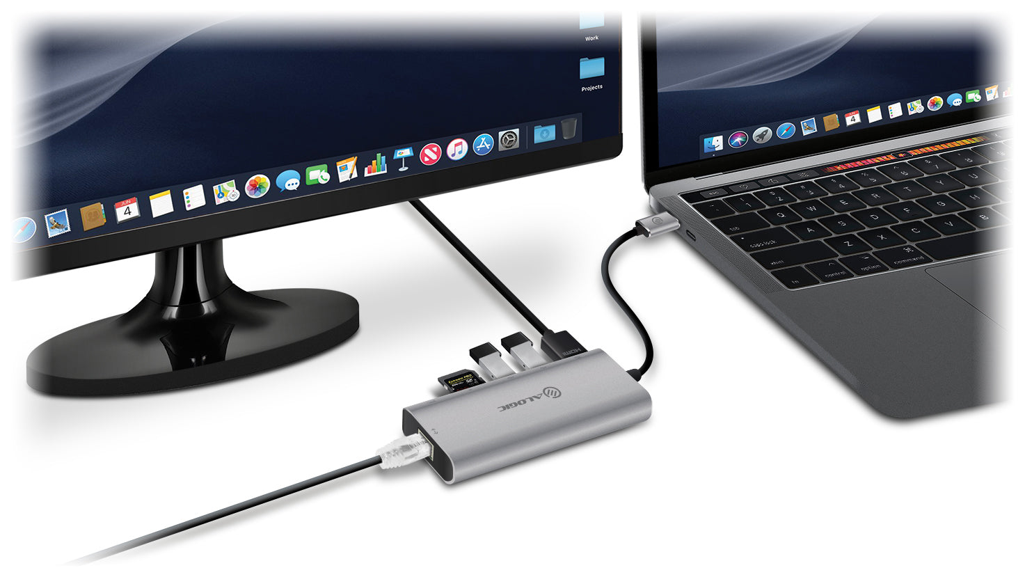 USB-C Portable Docking Station with Power Delivery - Prime Series - Space grey