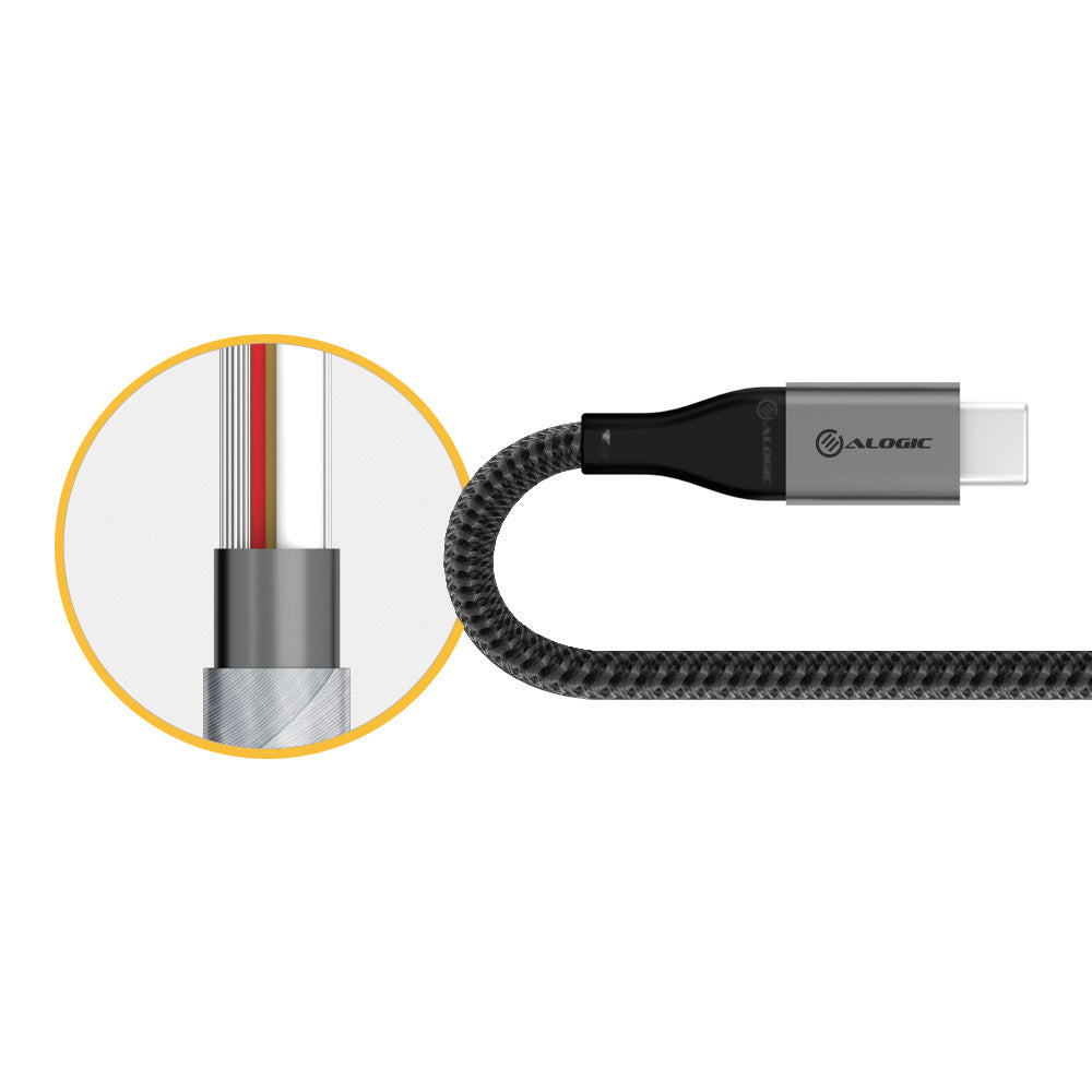 Super Ultra USB 2.0 USB-C to USB-C Cable - 5A/480Mbps - Space Grey - 1.5m
