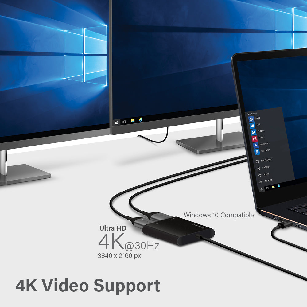 USB-C to Dual HDMI 2.0 Adapter - 4K - 30 Hz