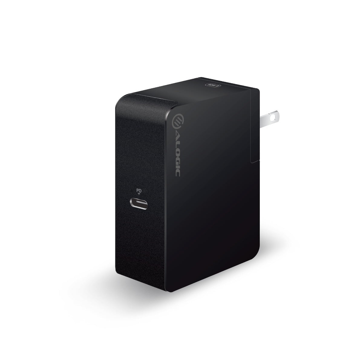 USB-C Laptop/Macbook Wall Charger 60W with Power Delivery– Travel Edition with AU, EU, UK, US Plugs and 2m Cable - Black