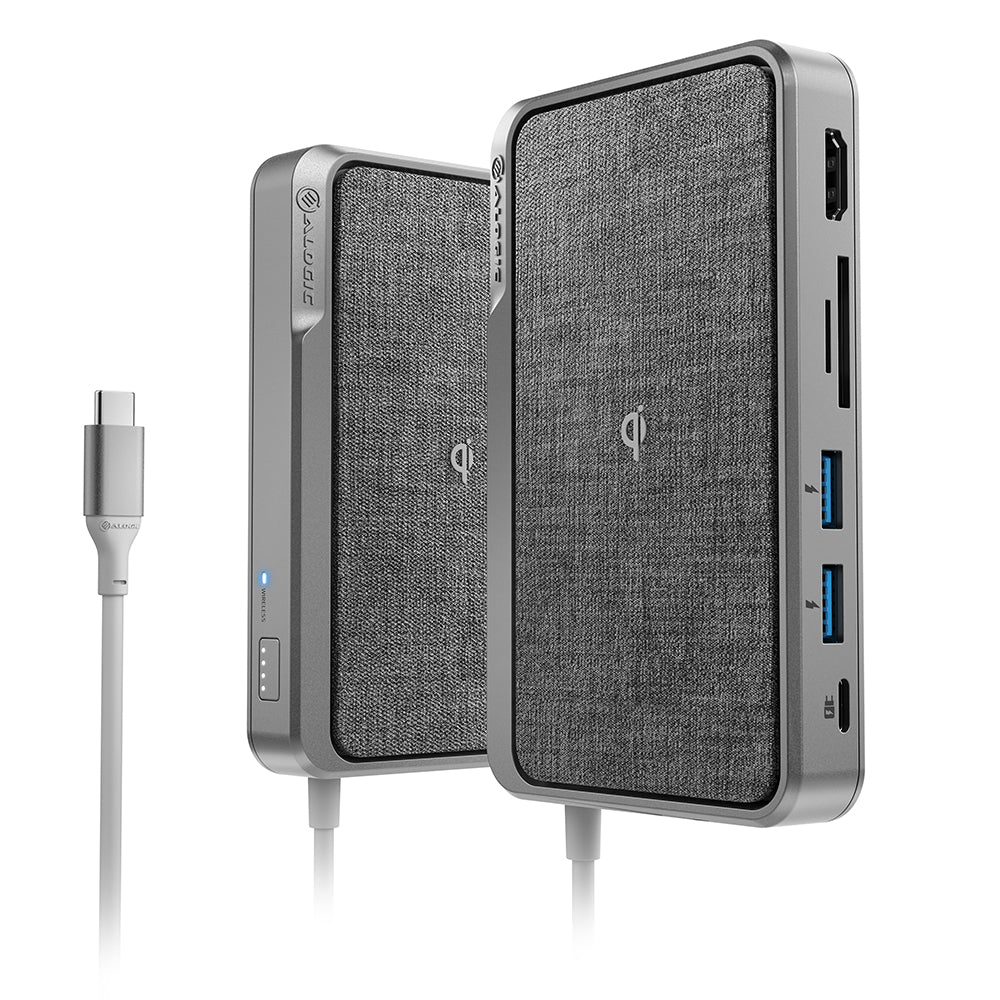 USB-C Dock Wave | ALL-IN-ONE / USB-C Hub with Power Delivery, Power Bank & Wireless Charger