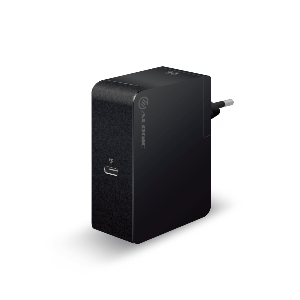 USB-C Laptop/Macbook Wall Charger 60W with Power Delivery– Travel Edition with AU, EU, UK, US Plugs and 2m Cable - Black